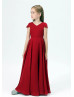 Red Chiffon Cross Back Awesome Junior Bridesmaid Dress Red Chiffon Cross Back Awesome Junior Bridesmaid Dress